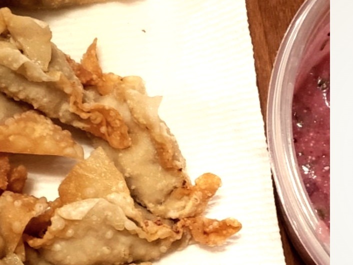 Thanksgiving Leftover Wontons with Cranberry Salsa