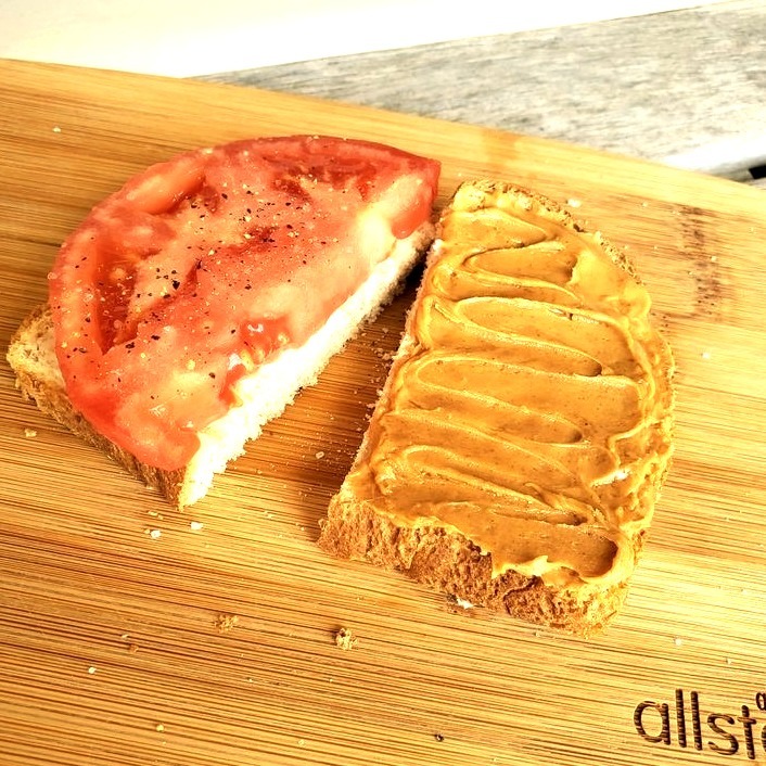 Simple Peanut Butter and Tomato Sandwich