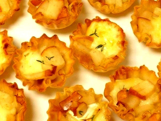 Warm Brie and Pear Tartlets