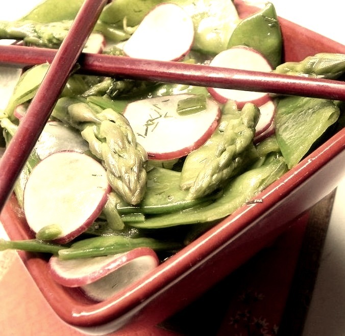Asparagus, Snow Pea, and Radish Salad