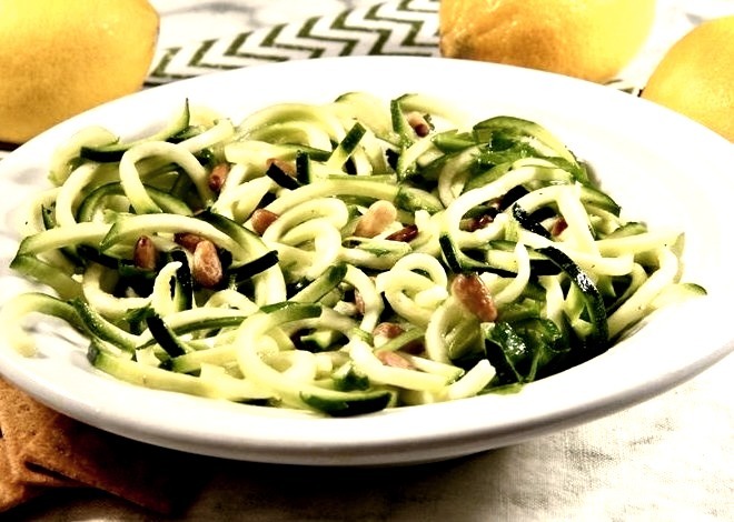 Zucchini Noodle Salad with Lemon-Garlic Vinaigrette